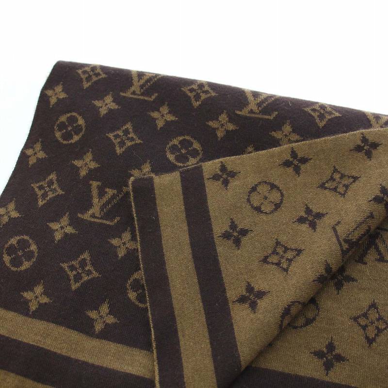 ルイヴィトン LOUIS VUITTON カシミヤシルク モノグラムマフラー  