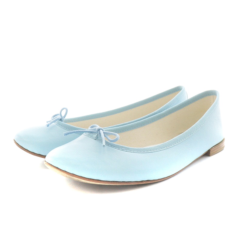 レペット Repetto バレエシューズ リボン レザー 36.5 23.0cm 水色 