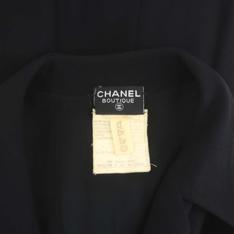 シャネル CHANEL 半袖ワンピース ロング ミモレ丈 黒 ブラック C-TK  