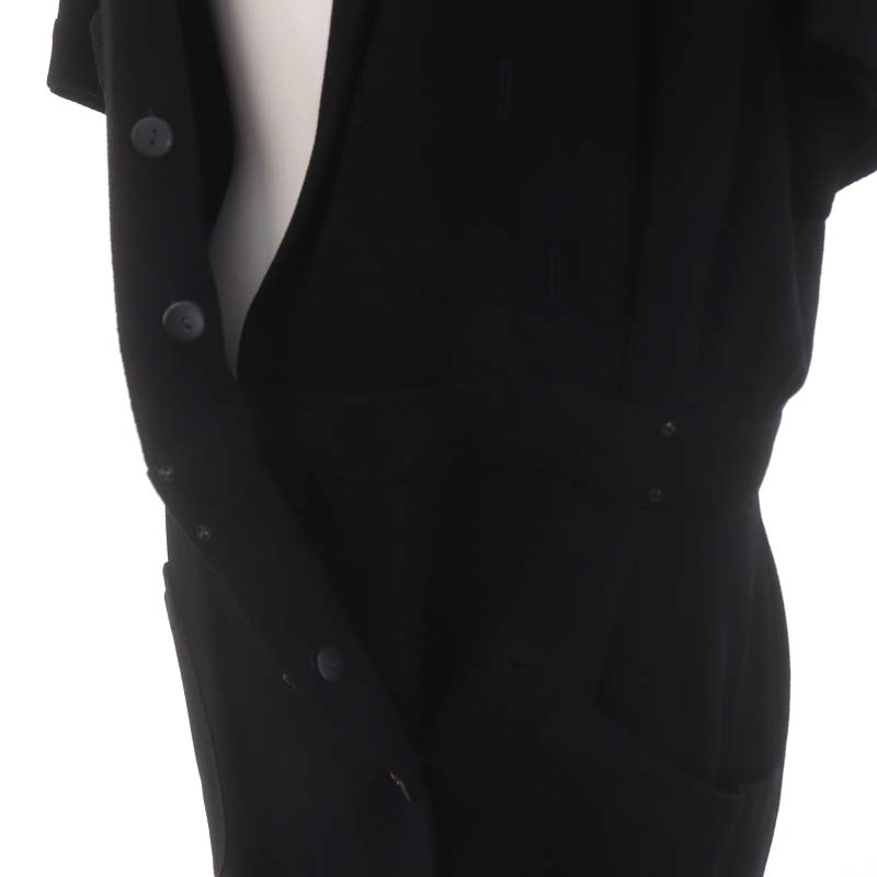 シャネル CHANEL 半袖ワンピース ロング ミモレ丈 黒 ブラック C-TK  