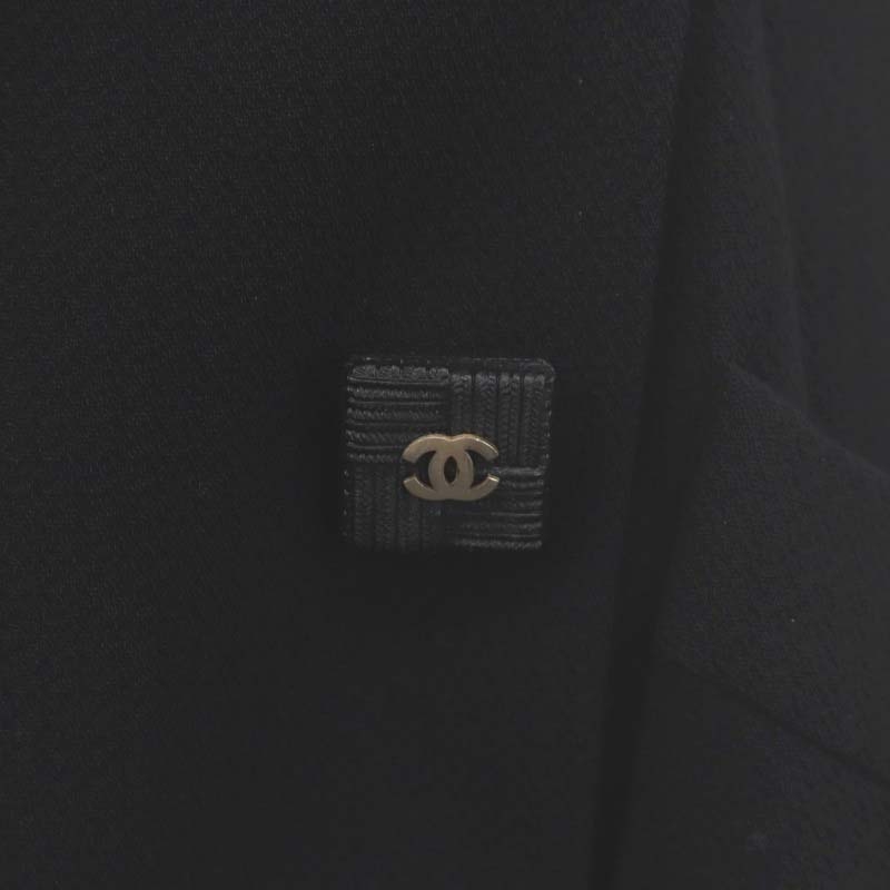 シャネル CHANEL 半袖ワンピース ロング ミモレ丈 黒 ブラック C-TK  