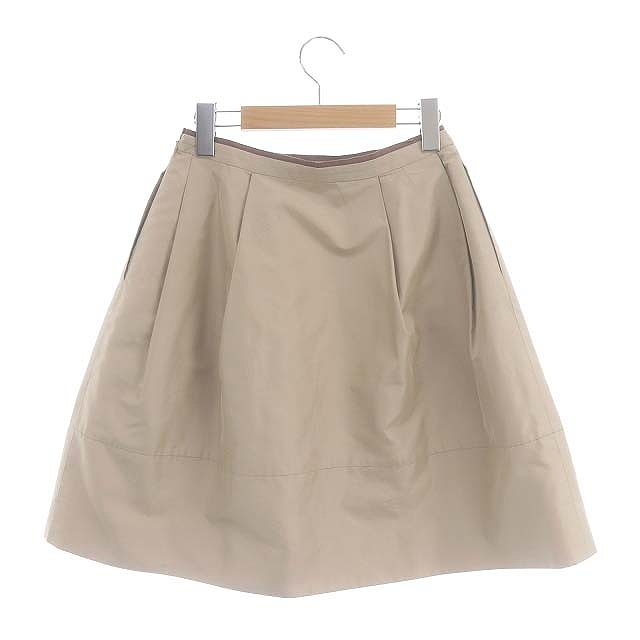 フォクシー FOXEY ベルフラワー タックスカート ミニ 絹 シルク 38 S  