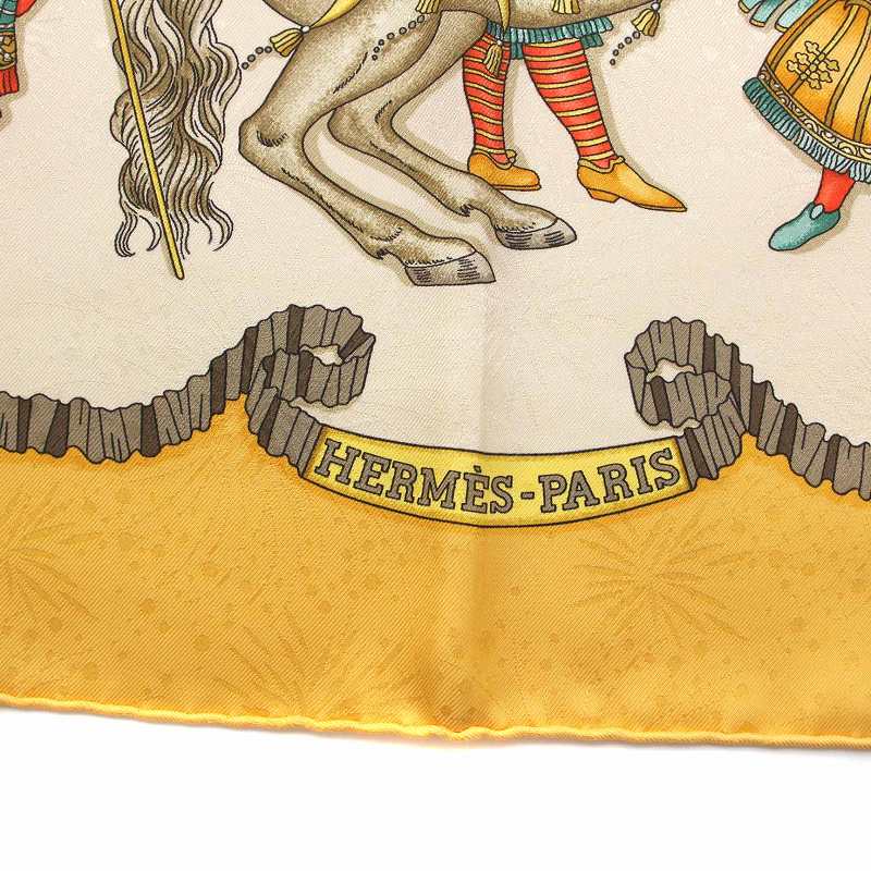 エルメス HERMES スカーフ カレ90 LES FETES DU ROI SOLEIL 太陽 
