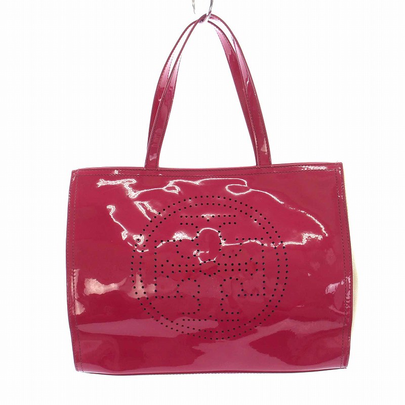 トリーバーチ TORY BURCH トートバッグ パンチングロゴ エナメル 