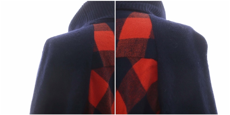 サカイ sacai ハイネックドッキングニットワンピース チェック 切替 