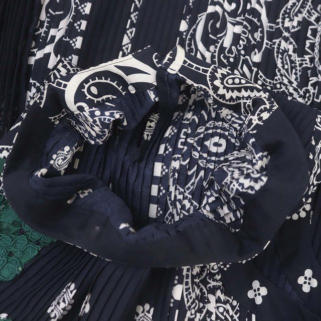 sacai サカイ バンダナ柄 ペイズリー アシンメトリー ワンピースM sacai サカイ バンダナ柄 ペイズリー アシンメトリー ワンピース