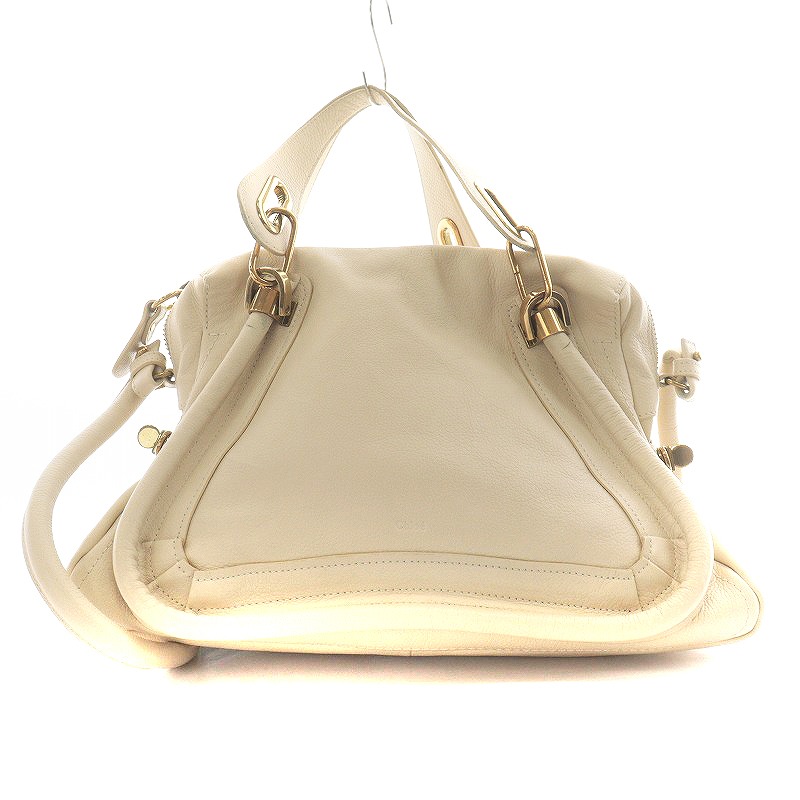 クロエ CHLOE パラティ ハンドバッグ ショルダーバッグ レザー 白 
