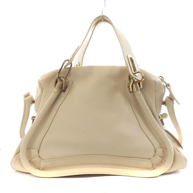 クロエ CHLOE パラティ ハンドバッグ ショルダーバッグ レザー 白 