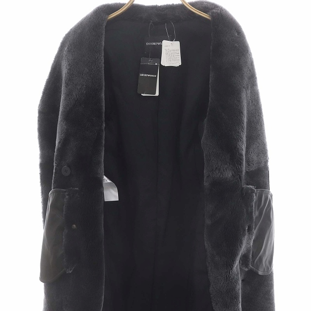 未使用品 エンポリオアルマーニ EMPORIO ARMANI ムートン レザー 切替 