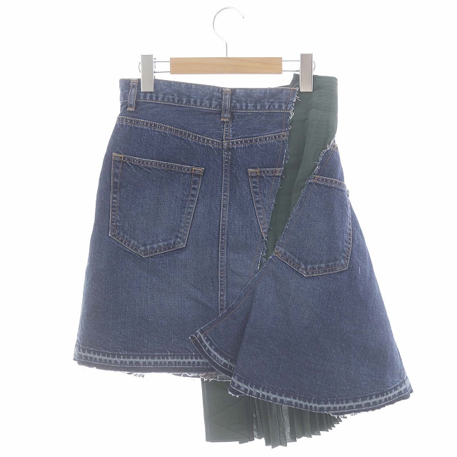 サカイ sacai プリーツ デニム ドッキング スカート  