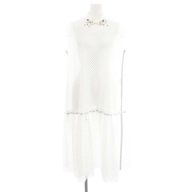 カラー kolor ビジューカラーカットワークレースワンピース ロング  