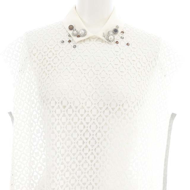 カラー kolor ビジューカラーカットワークレースワンピース ロング  