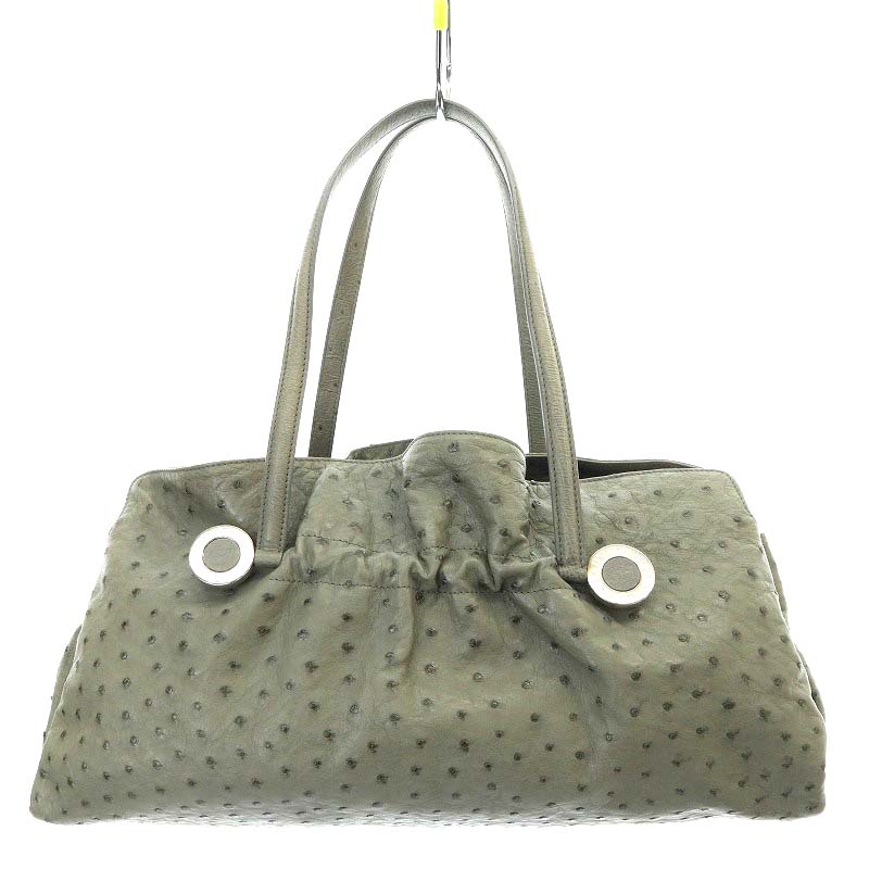 ブルガリ BVLGARI BNEBEA ボストンバッグ ハンドバッグ オーストリッチ 