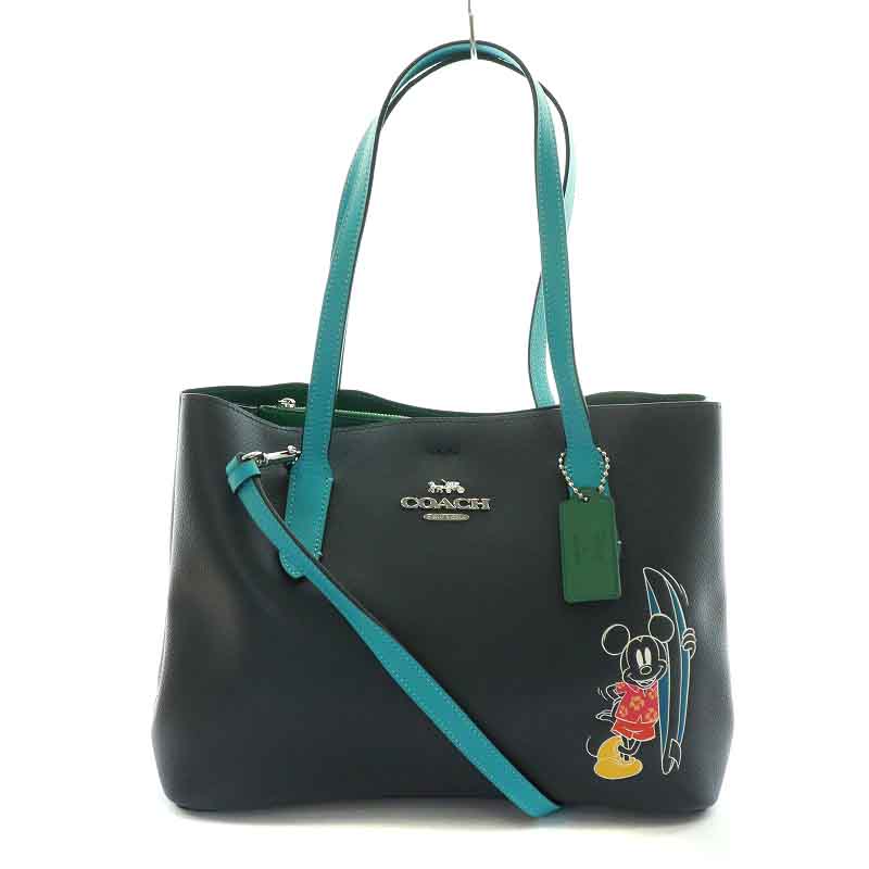 未使用品 コーチ COACH Disney ミッキーマウス サーフィン トート 