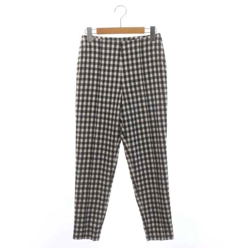 シェリエ sheller ウールニットチェックパンツ テーパード スリム M 黒  