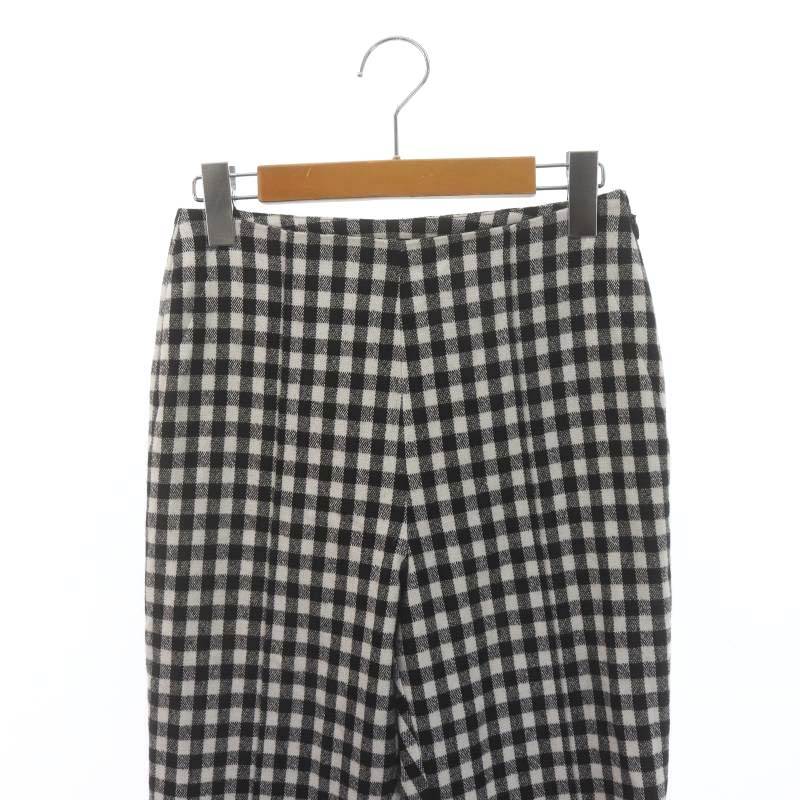シェリエ sheller ウールニットチェックパンツ テーパード スリム M 黒  