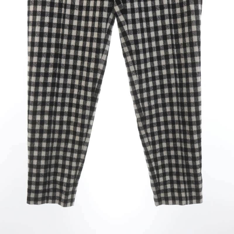 シェリエ sheller ウールニットチェックパンツ テーパード スリム M 黒  