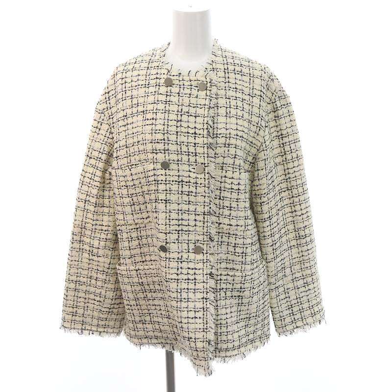 セオリーリュクス theory luxe 22AW VISCHER WIEDI ツイードノーカラー 