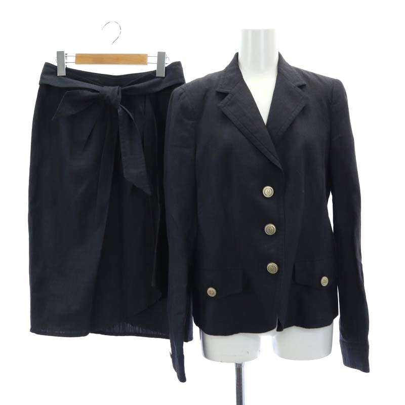 マックスマーラ MAX MARA 白タグ ウールリネン セットアップ 上下  