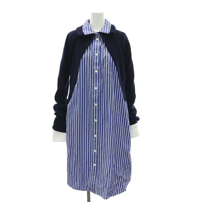 サカイ sacai ニットドッキング シャツワンピース ロング 長袖 