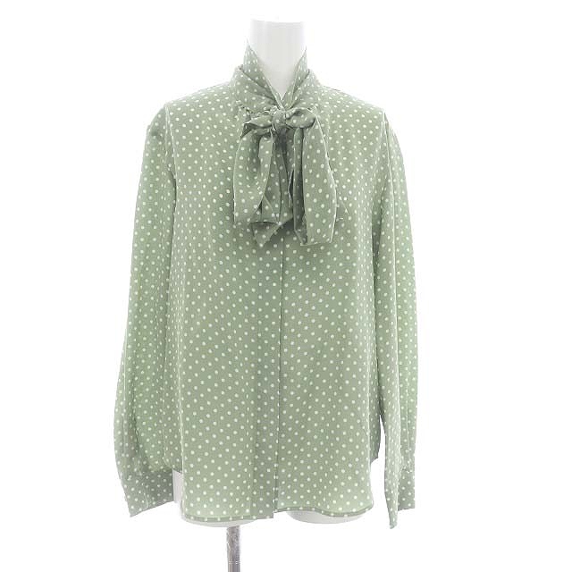 マックスマーラ MAX MARA シルク タイカラー ドット柄 シャツ ブラウス 