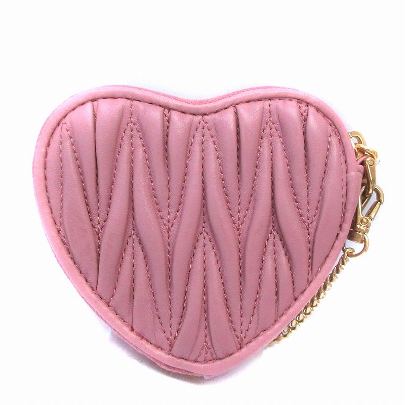 miu miu ハート型コインケース ピンク マテラッセレザー ミュウミュウ miumiu マテラッセ ハート コインケース 小銭入れ