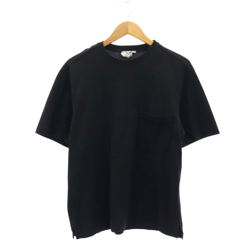 エルメス Hロゴ刺繍 コットン 半袖Tシャツ カットソー ブラック M