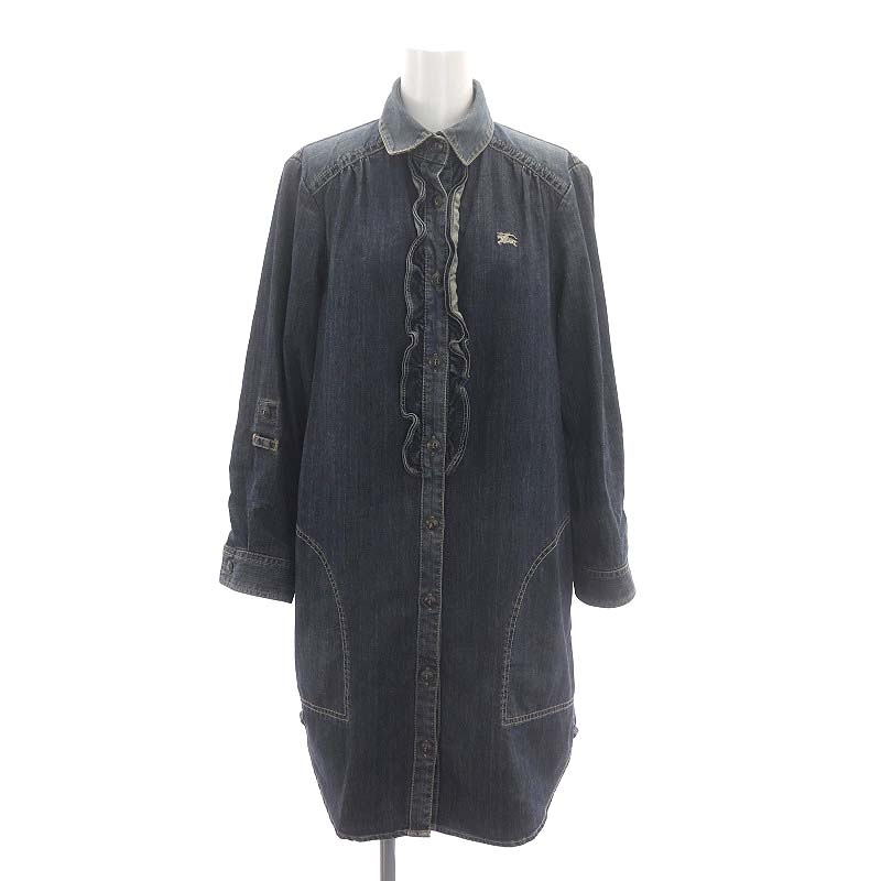 バーバリーブルーレーベル BURBERRY BLUE LABEL デニム フリル シャツ  