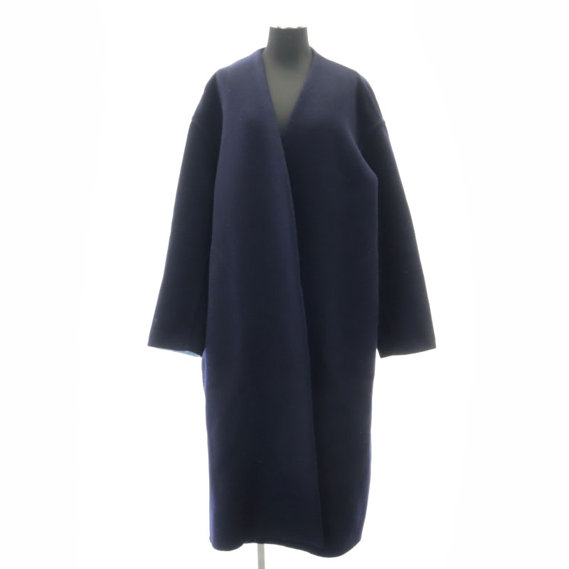 ENFOLD/エンフォルド ケープ コート 羊毛 38 Enfold マント コート navy