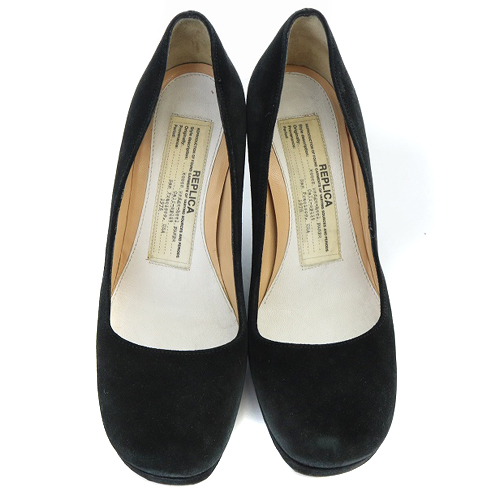 Maison Martin Margiela black silk covered wedges (39) — fall