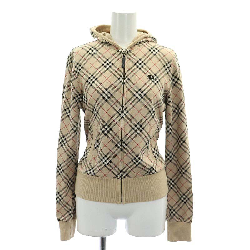 【美品】BURBERRY BLUE LABEL ジップパーカー 人気商品の中古品・新品・未使用品 BURBERRY BLUE LABEL ジップ