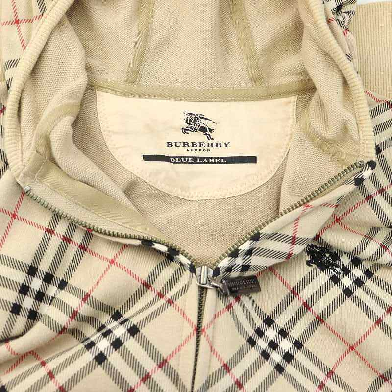 BURBERRY BLUE LABEL ジップアップパーカーノバチェック 38 Burberry