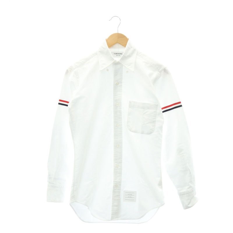 希少】 THOM BROWNE オックスフォードシャツ 長袖 白 トリコロール