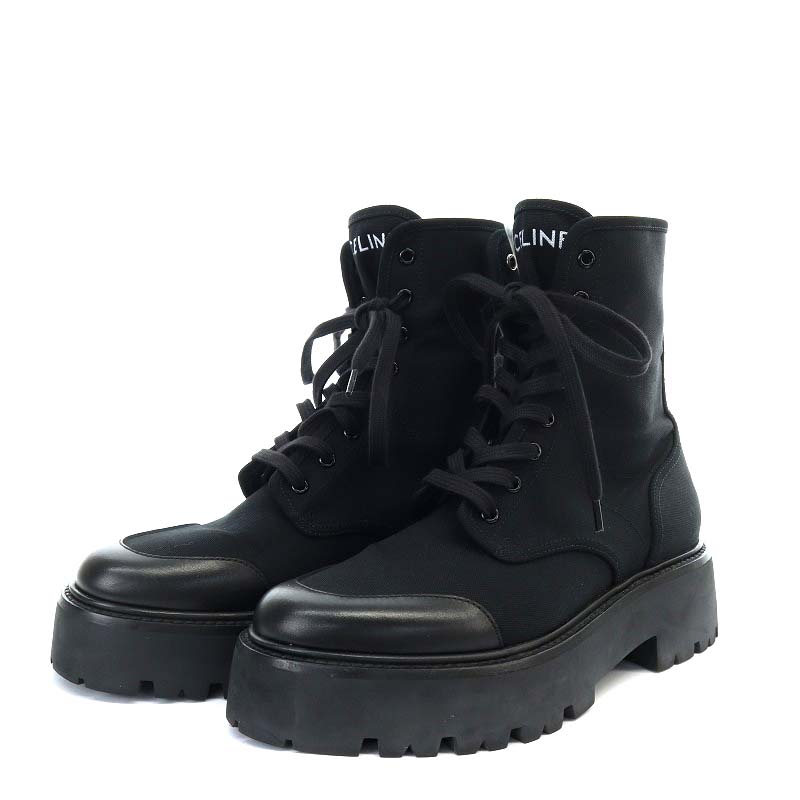 セリーヌ CELINE by Hedi Slimane バルキー レースアップ ブーツ 