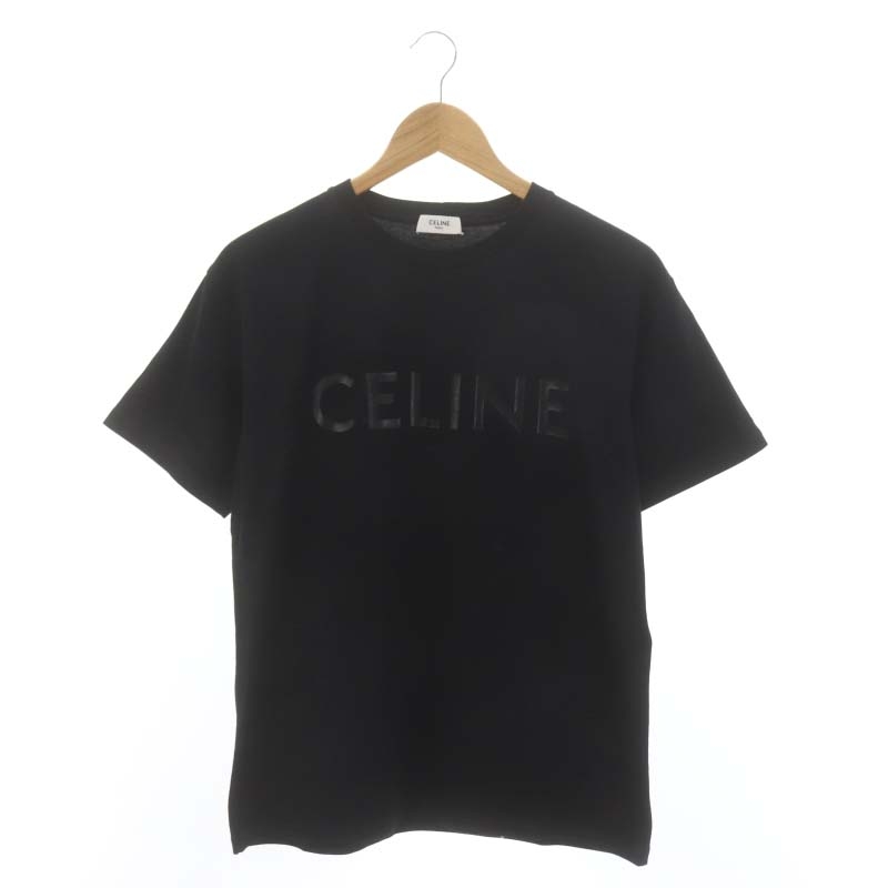 CELINE ブラック ロゴ Tシャツ L CELINE ロゴ Tシャツ ブラック
