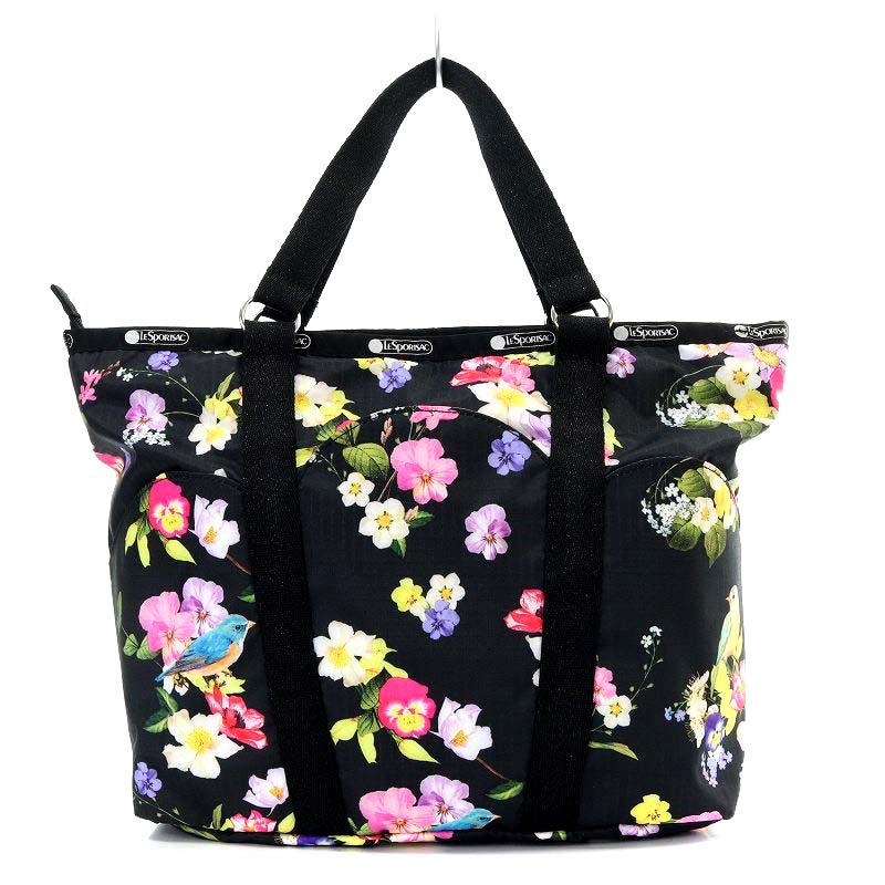 レスポートサック チェスティ トートバッグ 刺繍 花柄 ブラック レスポートサック チェスティ トート レスポートサック チェスティ