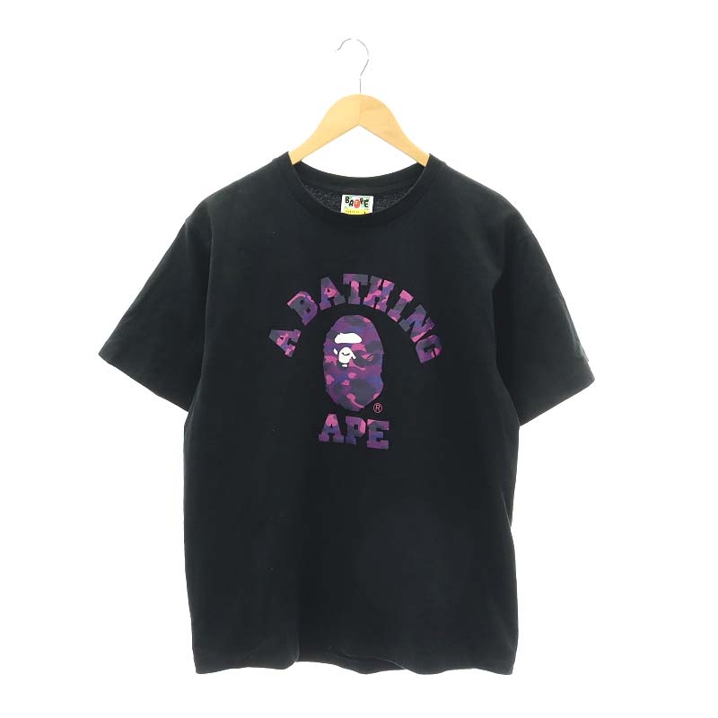アベイシングエイプ A BATHING APE サル 迷彩 カレッジロゴ プリント T  