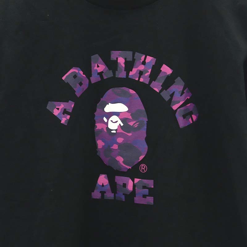 アベイシングエイプ A BATHING APE サル 迷彩 カレッジロゴ プリント T  