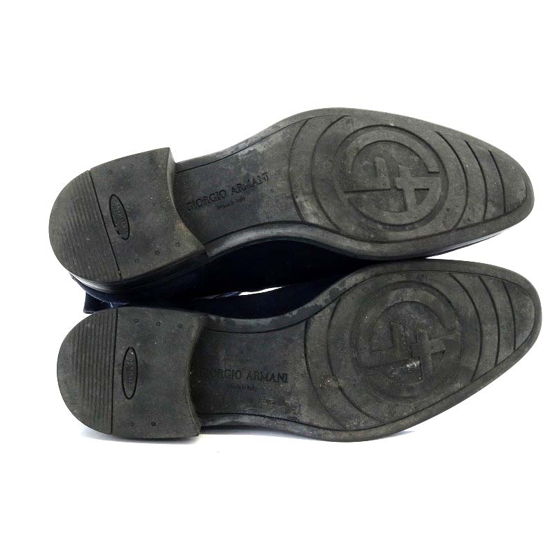 未使用品級 ジョルジオアルマーニ ブーツ スエード 本革 25 ネイビー ジョルジオアルマーニ GIORGIO ARMANI サイドゴアブーツ