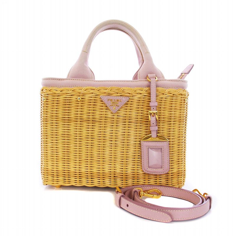 プラダ PRADA 2WAY かごバッグ ハンドバッグ ショルダーバッグ 三角