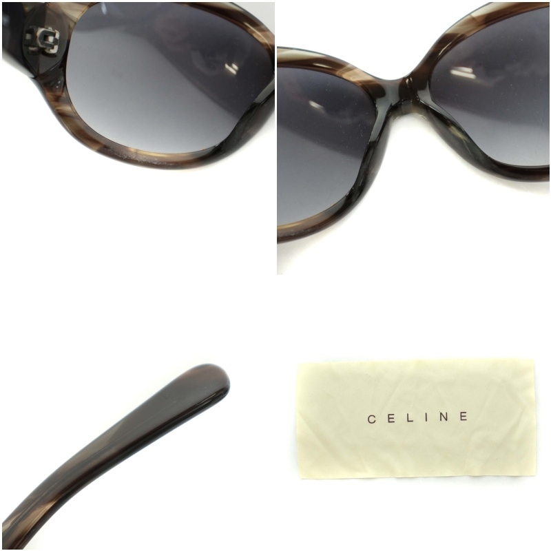 セリーヌ CELINE マカダム ブラゾン ラインストーン オーバル 