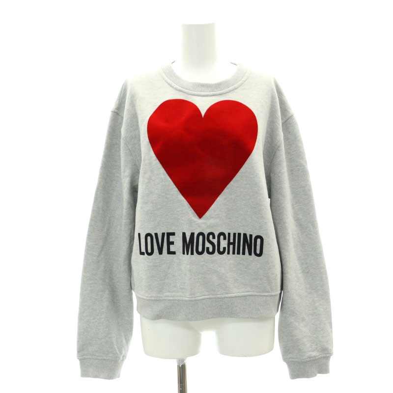 ラブモスキーノ LOVE MOSCHINO フロッキーハートロゴスウェットプル 