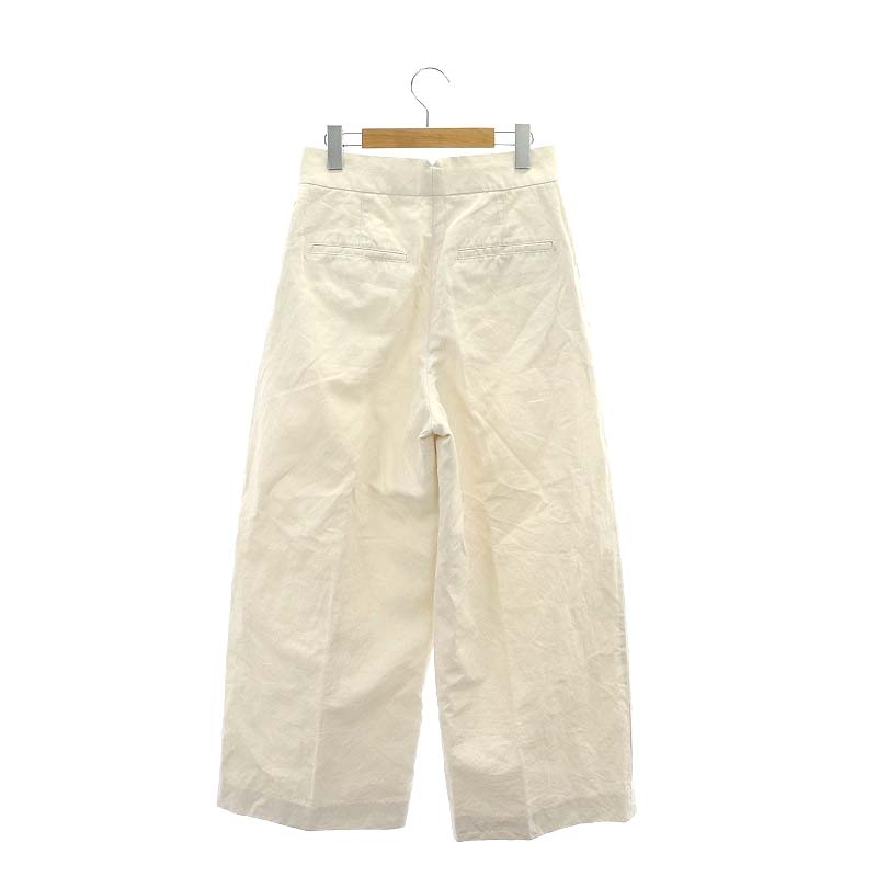 エブール ebure リネンコットン ワイドパンツ タック リネン混 38  