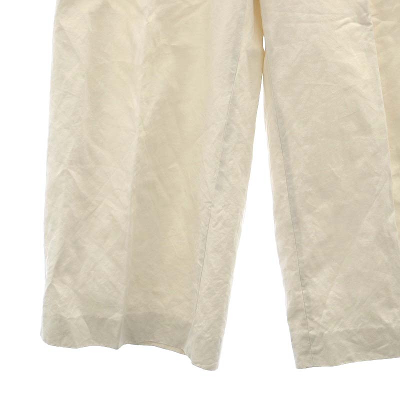 エブール ebure リネンコットン ワイドパンツ タック リネン混 38  
