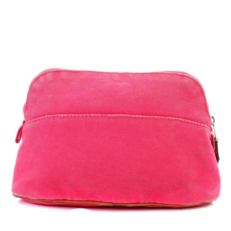 エルメス HERMES ボリードポーチ20 Hロゴ キャンバス ピンク /YO11