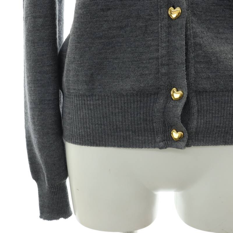 オブリ OBLI 24SS パワーショルダーカーディガン ウール 長袖 グレー  