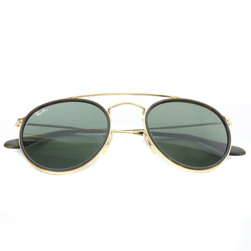 レイバン RAY BAN ラウンド ダブルブリッジ サングラス 51□22 145 黒 