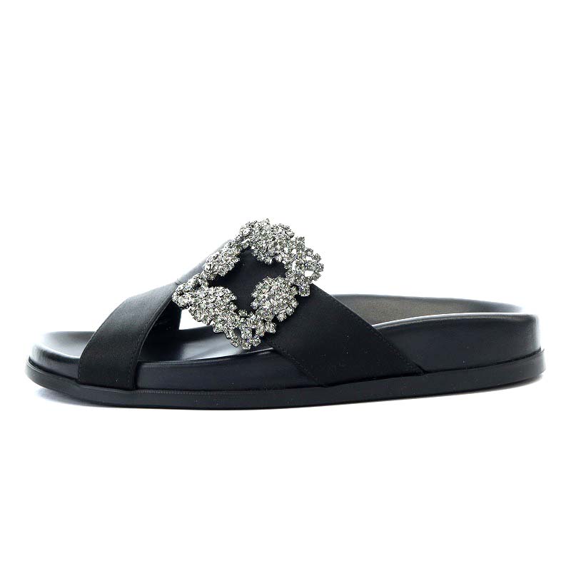 未使用品 マノロブラニク MANOLO BLAHNIK CHILANGHI サテンストラップ 