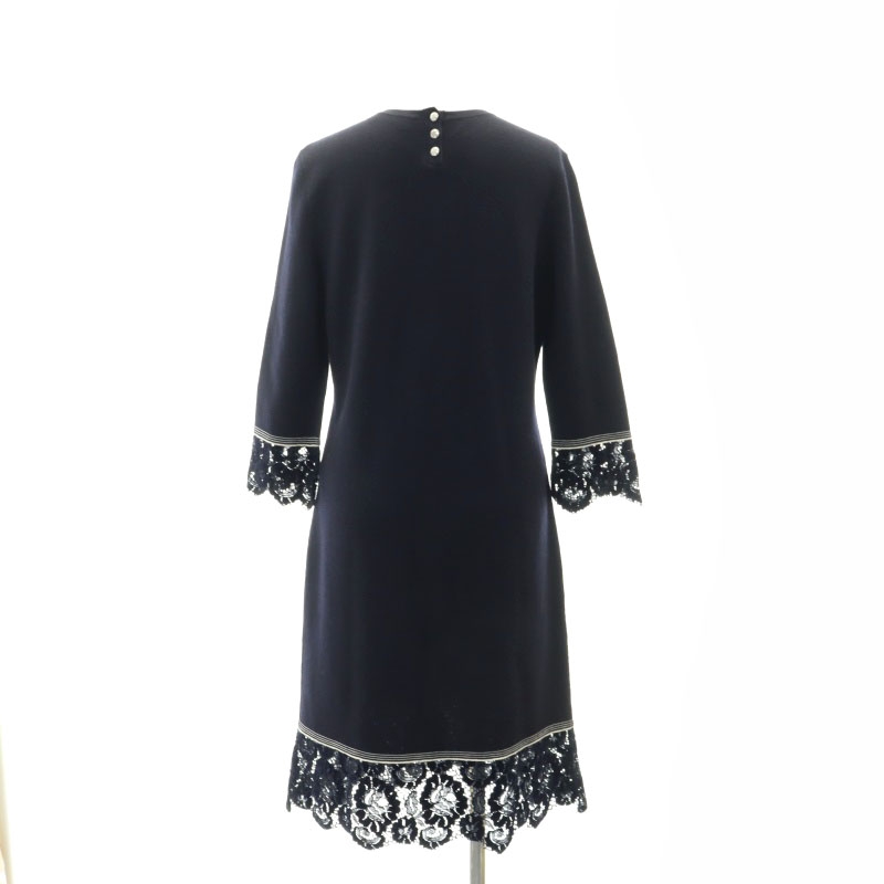 トリーバーチ TORY BURCH ワンピース ひざ丈 長袖 ベルベットレース