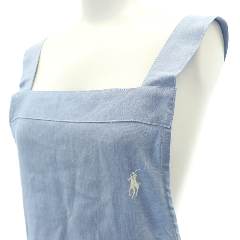 Ralph Lauren ブルーフリルエプロン 未使用タグ付きシャンブレー